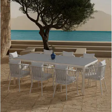 Matgrupp Utomhus Venture Home Lino 100x220 cm med 6 st Linos Trädgårdsstolar