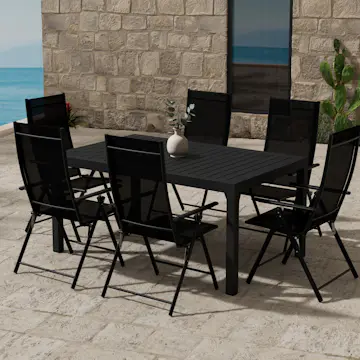 Matgrupp Utomhus Venture Home Capo 100x160 cm med 6 st Levanzo Trädgårdsstolar