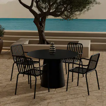 Matgrupp Utomhus Venture Home Lanzo Ø120 cm med 4 st Peking Trädgårdsstolar