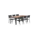 Matgrupp Utomhus Venture Home Bois 90x205 cm med 6 st Copacabana Trädgårdsstolar