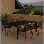 Matgrupp Utomhus Venture Home Borneo 100x200 cm med 6 st Peking Trädgårdsstolar