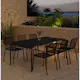Matgrupp Utomhus Venture Home Borneo 100x200 cm med 6 st Peking Trädgårdsstolar