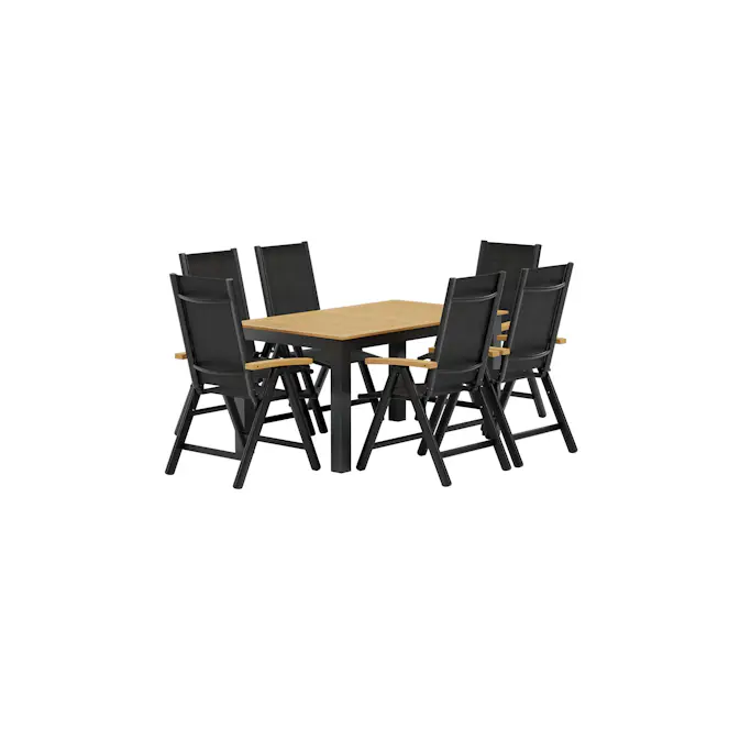 Matgrupp Utomhus Venture Home Panama 90x150 cm med 6 st Panama Trädgårdsstolar