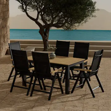 Matgrupp Utomhus Venture Home Panama 90x150 cm med 6 st Panama Trädgårdsstolar