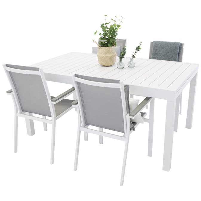 Matgrupp Utomhus Venture Home Madrid 160/240 med 4 Pincy Trädgårdsstolar