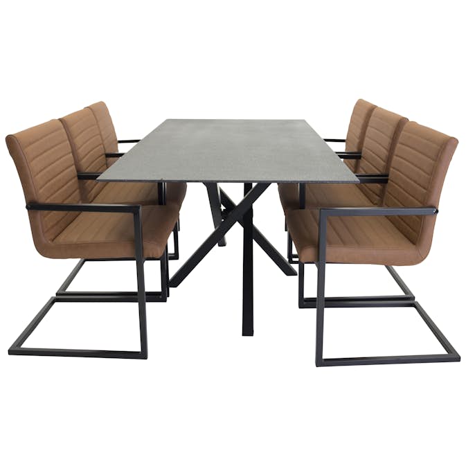 Matgrupp Sky Furniture Piata med 6 Asta Stolar