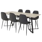 Matgrupp Venture Home Madde med 6 Pobbie Stolar Svart