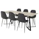 Matgrupp Venture Home Madde med 6 Pobbie Stolar Svart