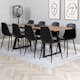 Matgrupp Venture Home Ina med 8 Pobbie Stolar Svart