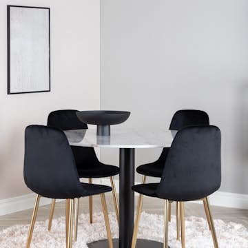 Matgrupp Venture Home Estelle Vit med 4 Pobbie Stolar