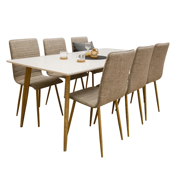 Matgrupp Sky Furniture Pobbie med 6 Walerina Stolar