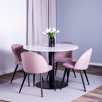Matgrupp Venture Home Estelle Rund Rund med 4 Valentina Stolar