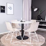 Matgrupp Venture Home Roxanna med 4 Cornelia Stolar Vit Terazzo