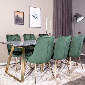 Matgrupp Venture Home Estelle 200 med 6 Vera Stolar Sammet
