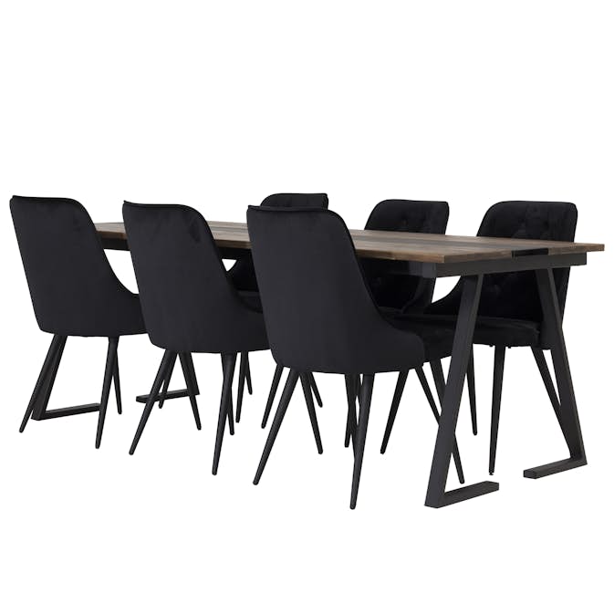 Matgrupp Venture Home Jane med 6 Vera Stolar Sammet