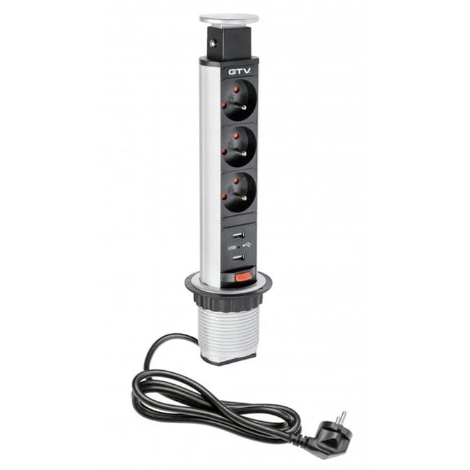 Elpelare Blanco GTV Smal med 2 USB och 3 Jordade Uttag