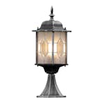 Grindstolpslykta Gnosjö Konstsmide Milano E27 Svart/Silver med Stolpe