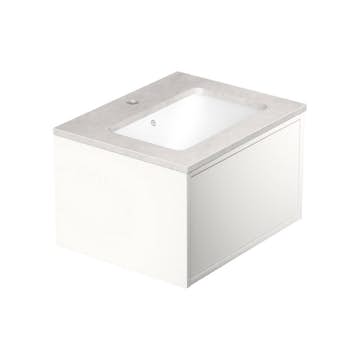 Tvättställskåp Gustavsberg Ducentic 60 cm med Stenbänkskiva och Underlimmat Tvättställ