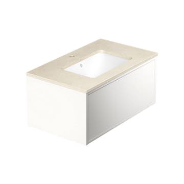 Tvättställskåp Gustavsberg Ducentic 80 cm med Stenbänkskiva och Underlimmat Tvättställ