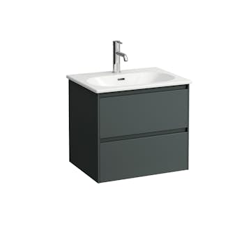 Tvättställskåp Laufen Lua med Två Lådor inkl Tvättställ Slim