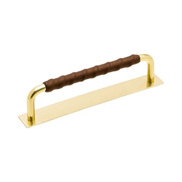 Handtag Beslag Design Royal Deluxe Läderlindad Brun
