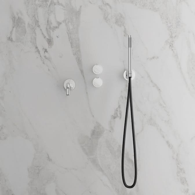 Badkarsblandare Scandtap Steel Harmonized 4 för Inbyggnad