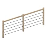 Skyddsräcke Dolle Helsinki Ek och Svart Alu Fyllning 320 cm