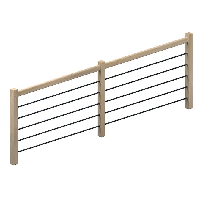 Skyddsräcke Dolle Helsinki Ek och Svart Alu Fyllning 320 cm