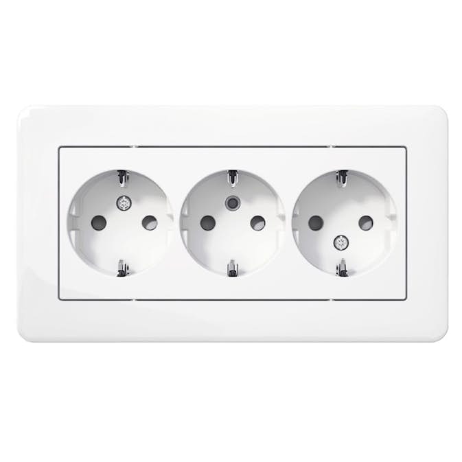 Vägguttag Schneider Electric Exxact Primo 3-vägs