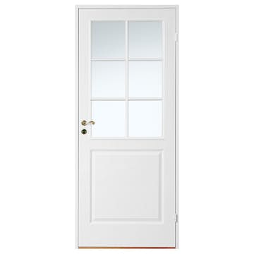 Innerdörr Diplomat Formpressad SP6 Vit Klarglas