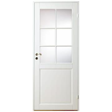 Innerdörr Diplomat Massiv SP6 Vit Klarglas