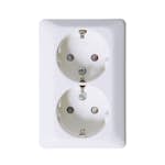 Vägguttag Elko 2-Vägs Utanpåliggande RS Renvit