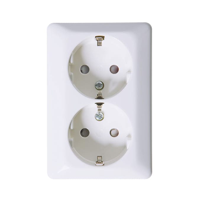 Vägguttag Elko 2-Vägs Utanpåliggande RS Renvit