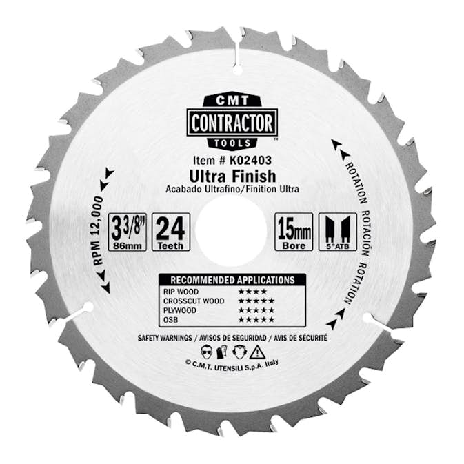 Sågklinga CMT Orange Tools Contractor 85x1,1x15 Z24 W