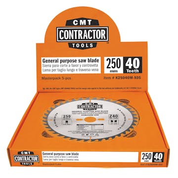 Sågklinga CMT Orange Tools Contractor 250x2,6x30 Z40 W 5 st