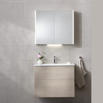 Möbelpaket Miller Badrum New York med Bloc Tvättställ och Spegelskåp