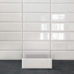 Kakel Biselado Blank Vit 10x30 cm