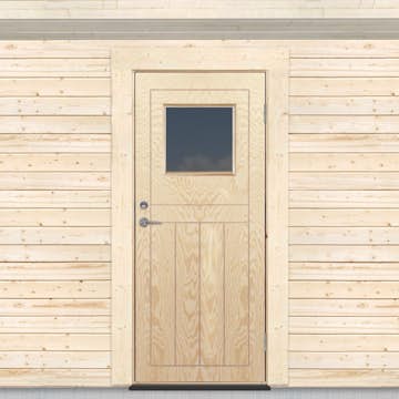 Kallförrådsdörr Sveadörren Glasfönster Obehandlad