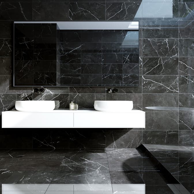 Klinker Hill Ceramic Venatto Svart Polerad 60x60 cm