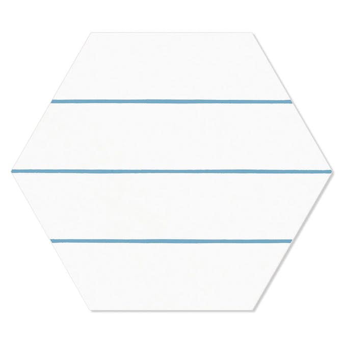 Hexagon Hill Ceramic Klinker Porto Hex 25 Blå Linje2 25x22 cm