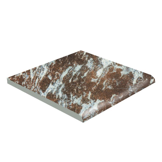 Klinker Hill Ceramic Ocean Bullnose Brun Blank 15x15 cm