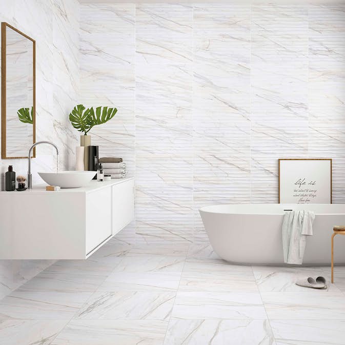 Kakel Hill Ceramic Liceo Vit Blank 33x90