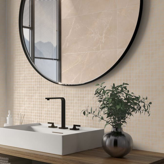 Mosaik Hill Ceramic Klinker Crotone Beige Matt 2,5x2,5 cm
