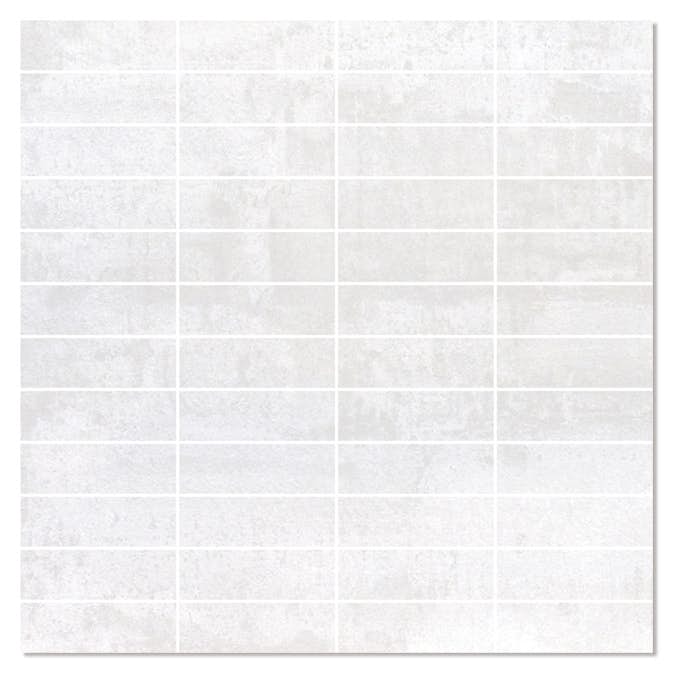 Mosaik Klinker Hill Ceramic Corten Vit Halvpolerad 2,5x7,5 cm