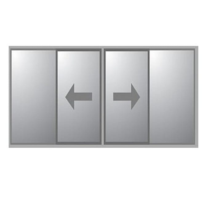 Kombiparti Dörrar Novoroom Extreme 2-glas 2 Skjutbara & 2 Fasta