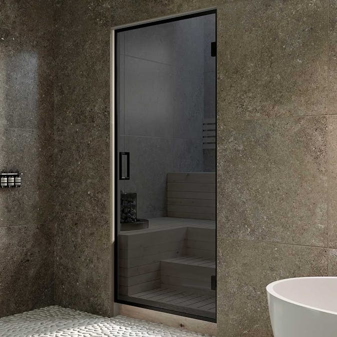 Bastudörr Hietakari Bläk New York Glasdörr