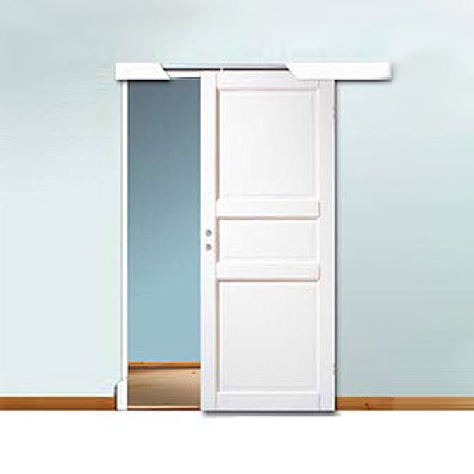 Kornisch Diplomat Skjutdörrsskena Vit