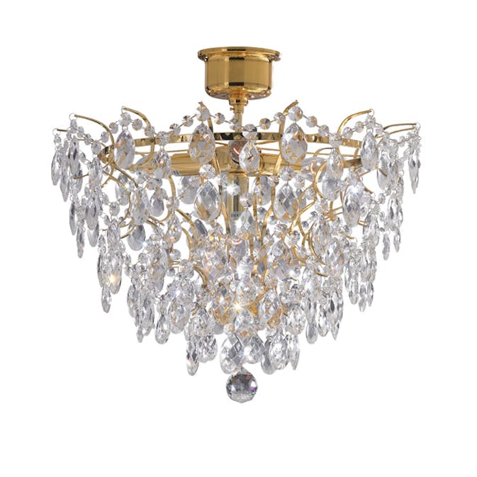 Kristallplafond Markslöjd Rosendal Guld 4 Ljuskällor