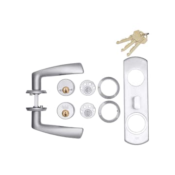 Ytterdörrsats Hvid Interior med Låshus