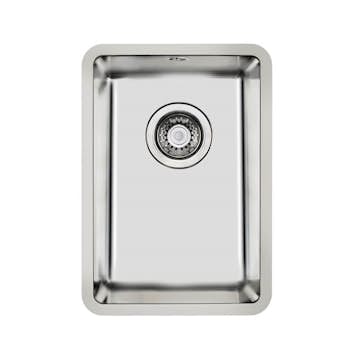 Diskho Intra Linea 27.40 Rostfri Enkel med Korgventil, Bräddavlopp & Vattenlås